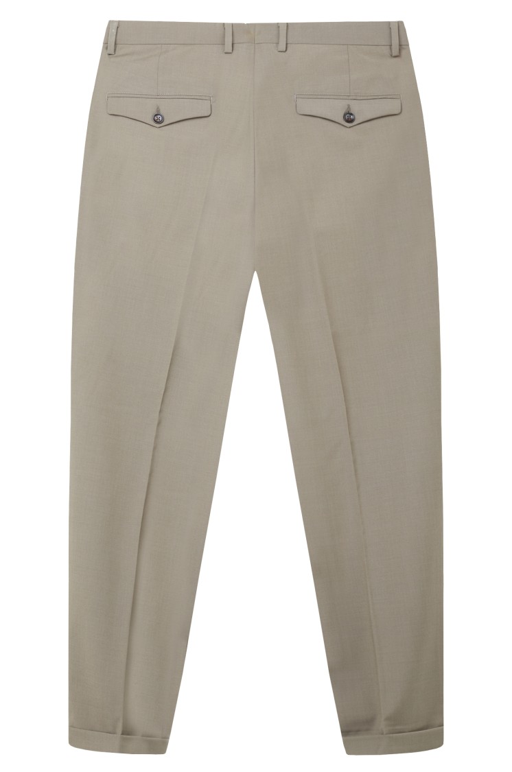 Gazzarrini X Michele Franzese Beige Wool Blend Suit With Double-breasted Blazer In Gray