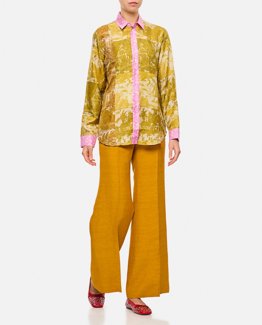 Alberto Biani Wide-leg Soft Pants With Front Closure And Side Pockets