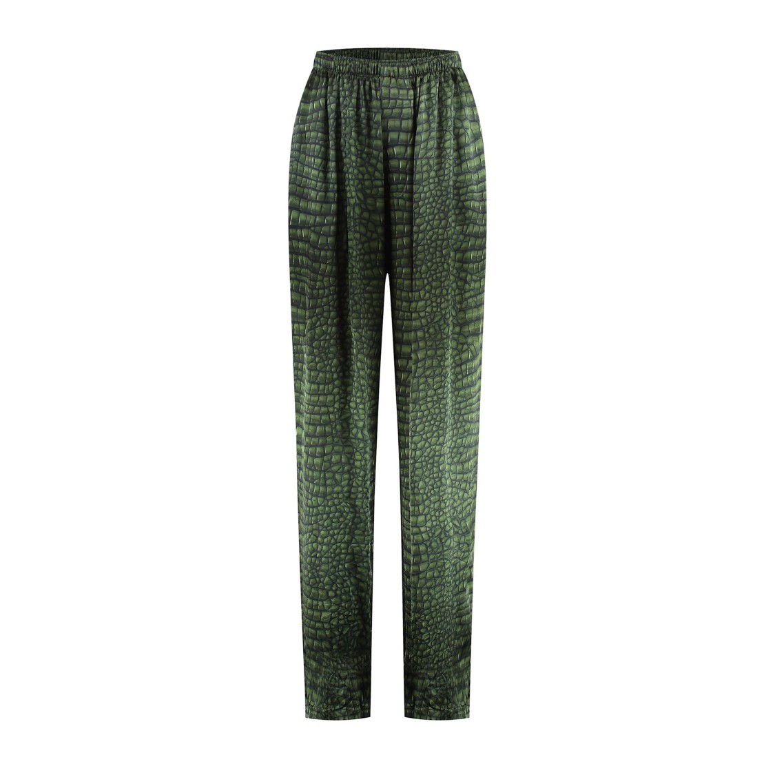 Balenciaga Crocodile Print Elastic Waistband Trousers