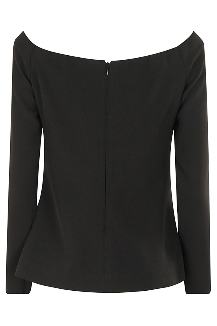 Federica Tosi Wide Boat Neck Top In Black