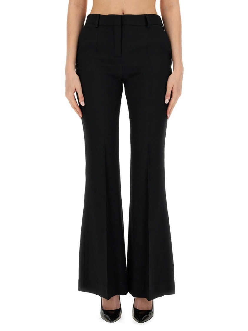 Nina Ricci Flared Leg Trousers Belt Loops In Black