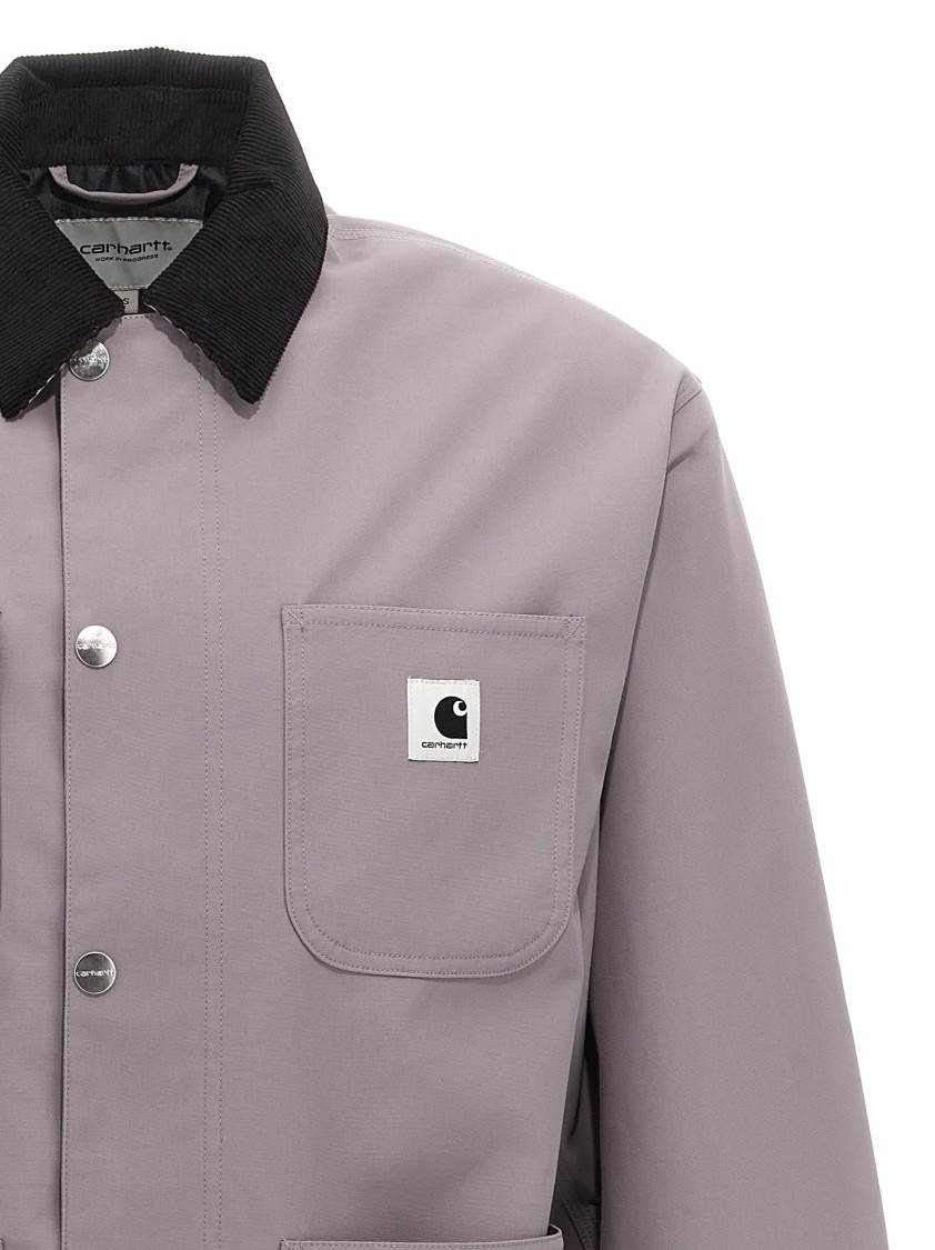 Carhartt Omens Yosemite Clapton Patch-pockets Relaxed-fit Woven Jacket In Gray