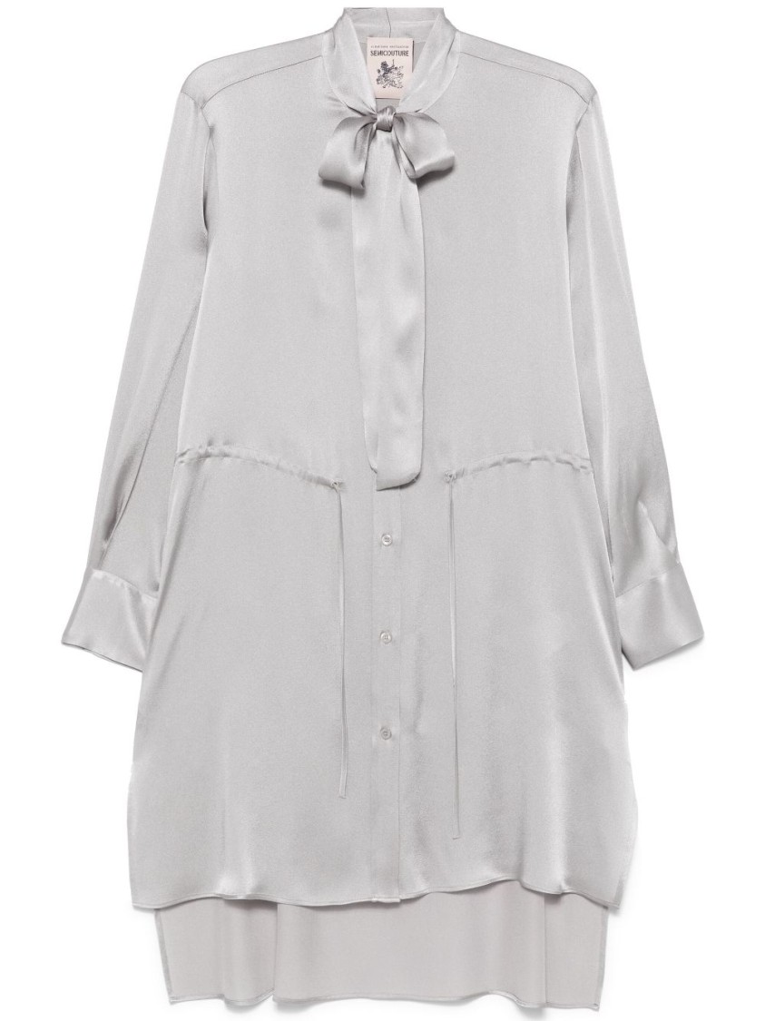 Semicouture Semi Couture Flowing Gray Midi Dress In Grey