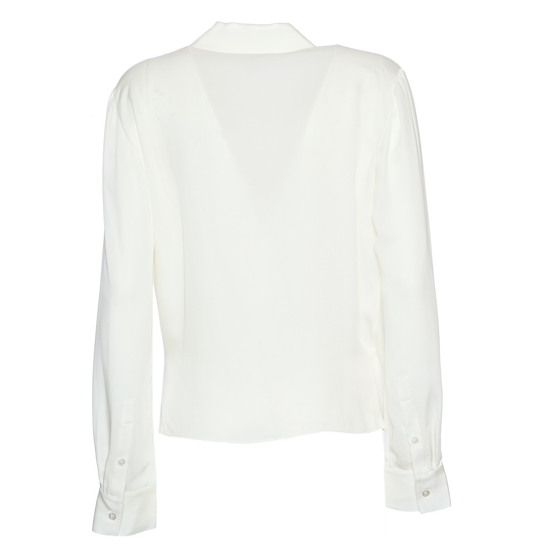 Theory Ivory V-neck Blouse With Lapel Wrap
