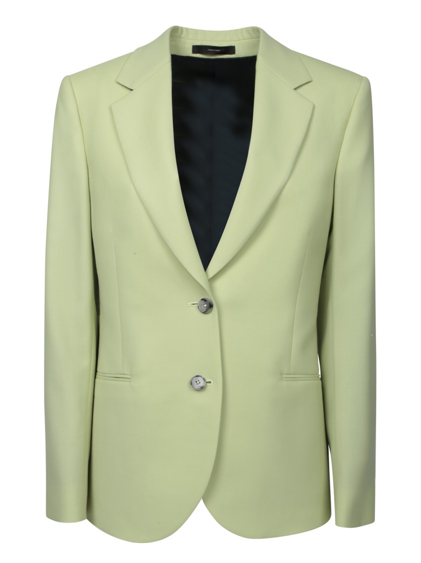 Shop Paul Smith Tailored Green Jacket With Single-breasted Design