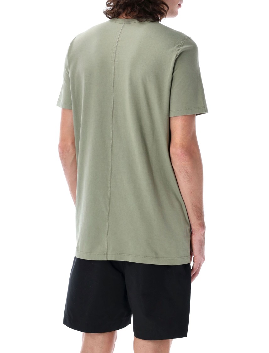 Rick Owens Celadon Cotton T-shirt With Elongated Hem In Green
