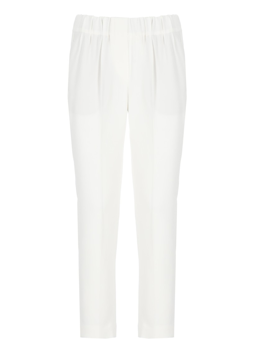 Brunello Cucinelli White Silk Blend Pants In White