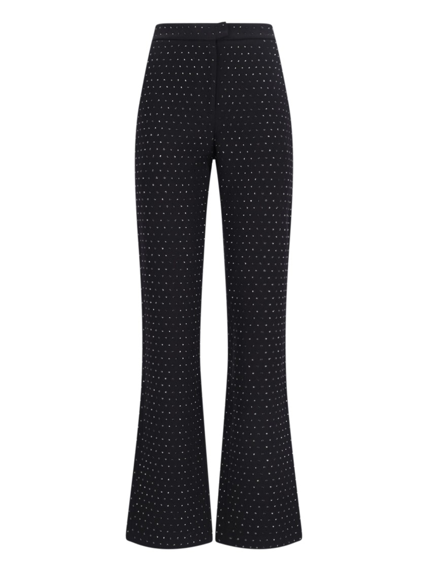 The Andamane Rhinestone Trousers In Black Fabric In Black