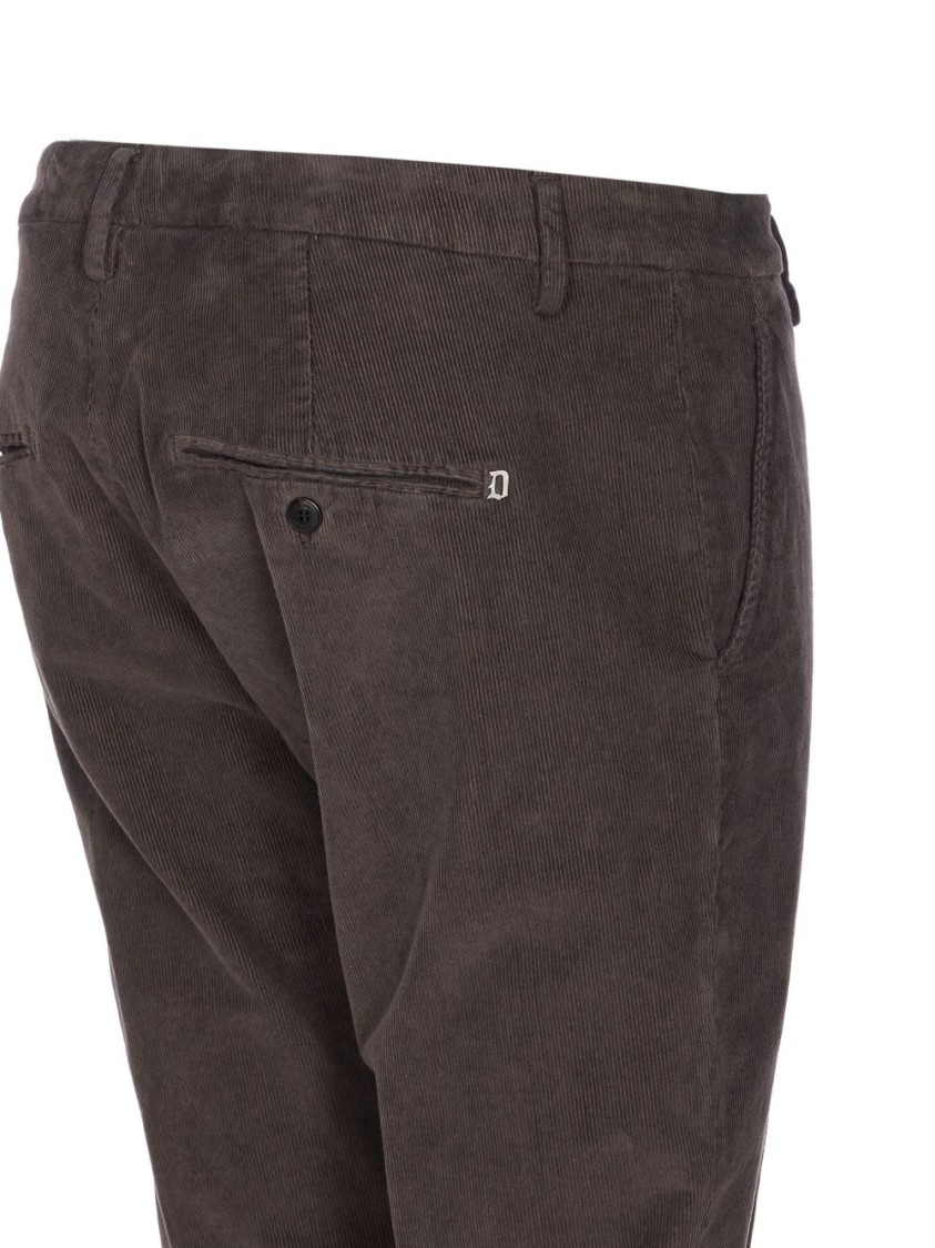 Dondup Brown Corduroy Jeans With Tailored Fit In Brown