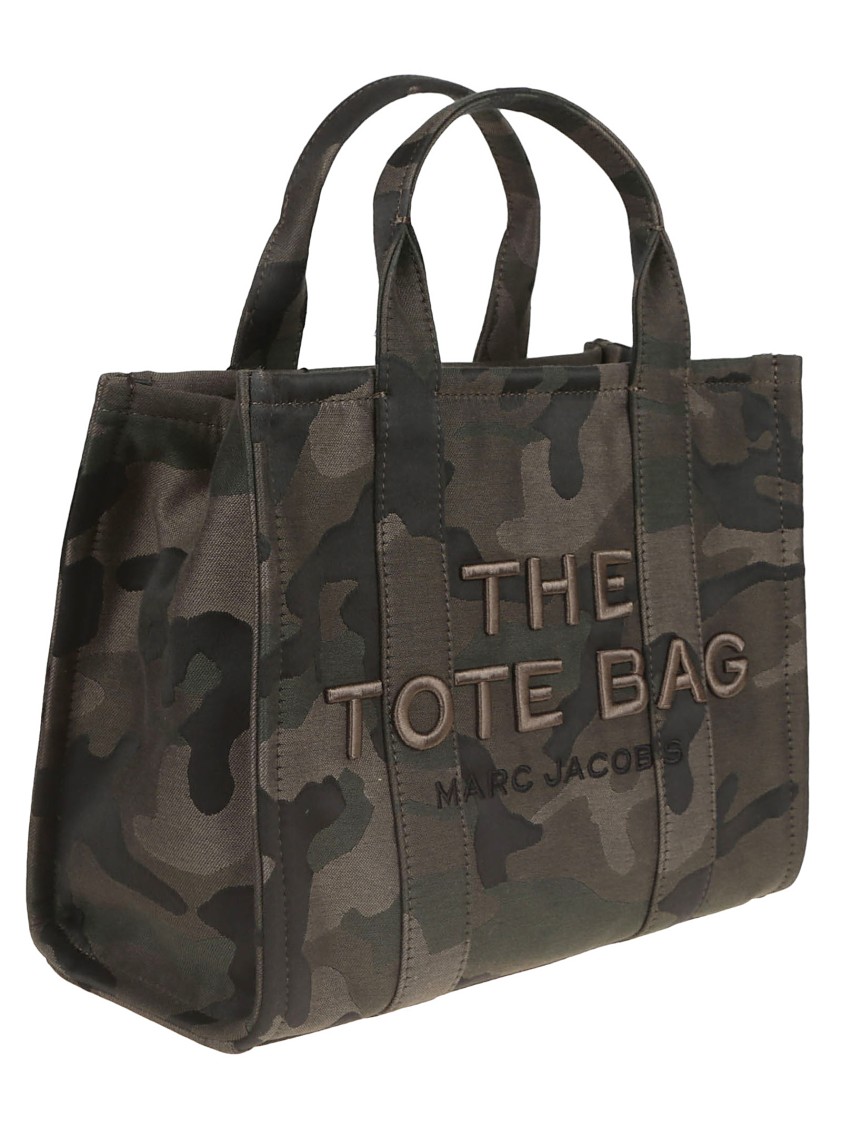 Marc Jacobs Camouflage Jacquard Medium Tote With Versatile Carrying Options In Brown