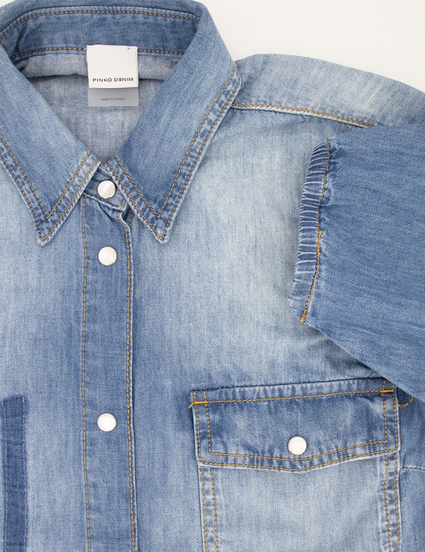 Pinko Chemise En Jean À Manches Trois-quarts
