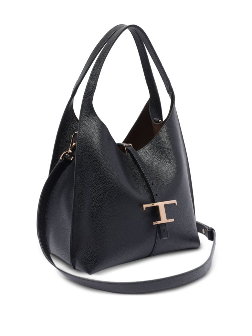 Tod's Black Handbag With Distinctive Logo In Black
