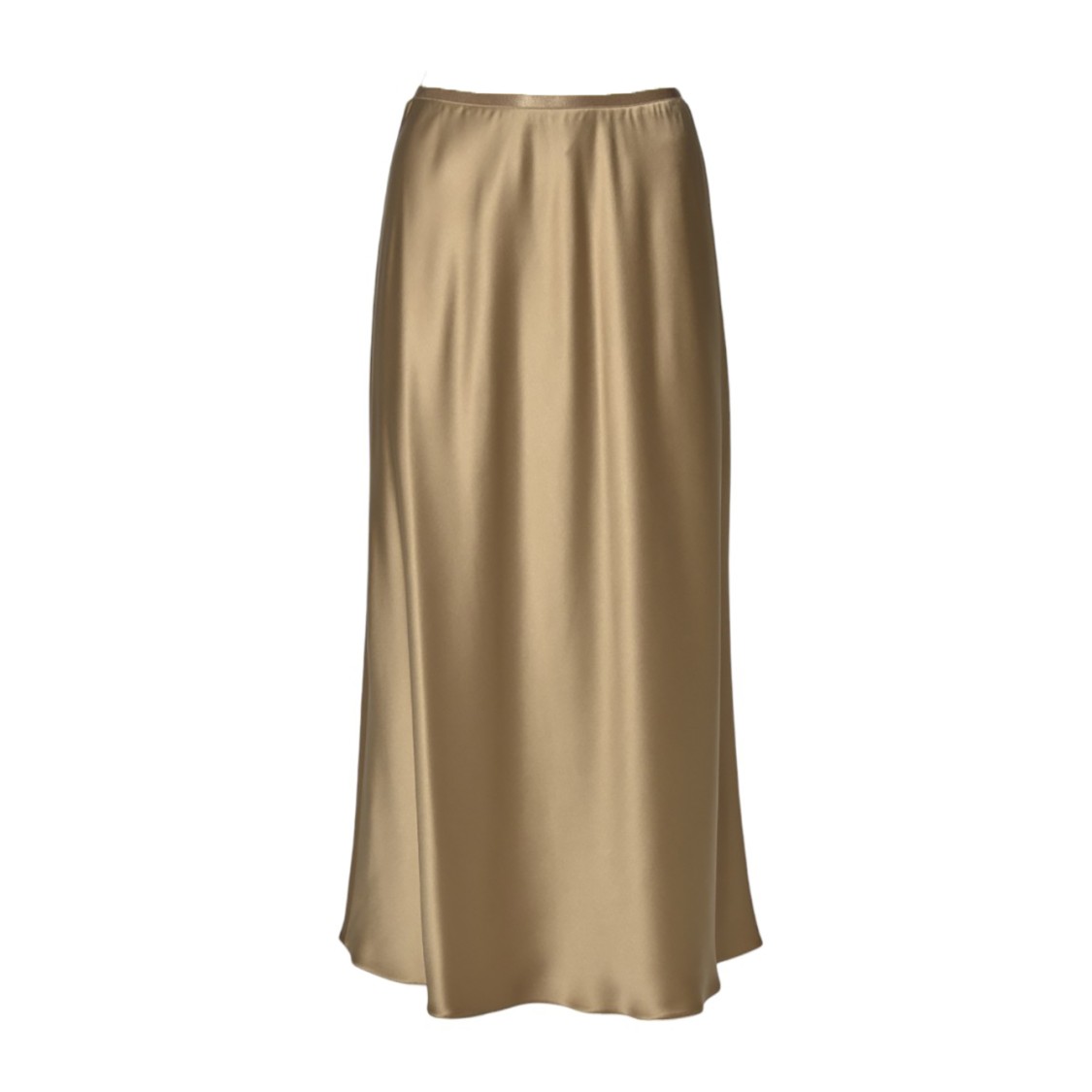 Max Mara Carnet Skirt In Camel Silk Satin In Brown