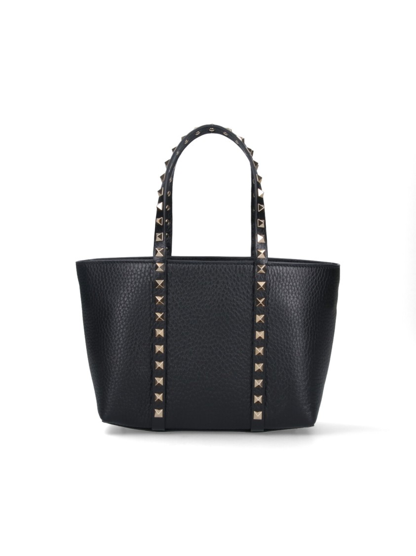 Valentino Garavani Small 'Rockstud' Top Handle Bag  Black