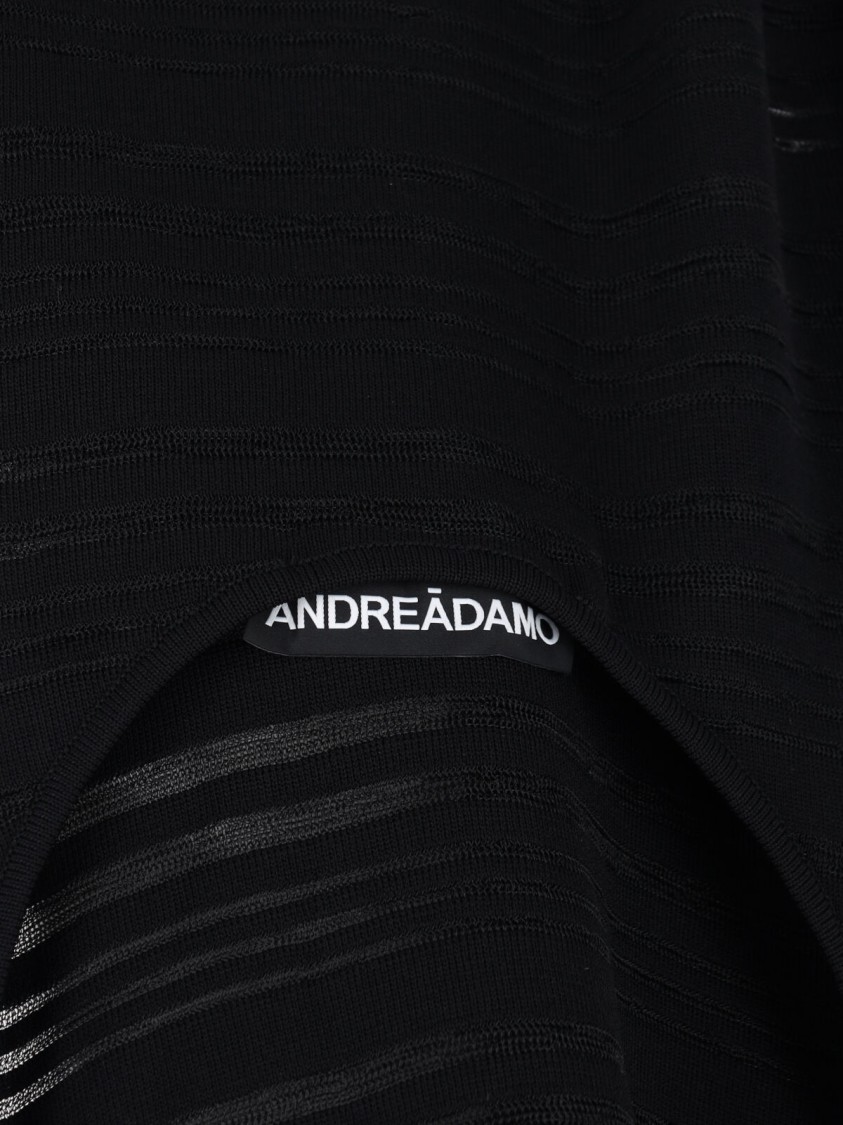 Andreädamo Andreâdamo Ribbed Knit Midi Dress – Black