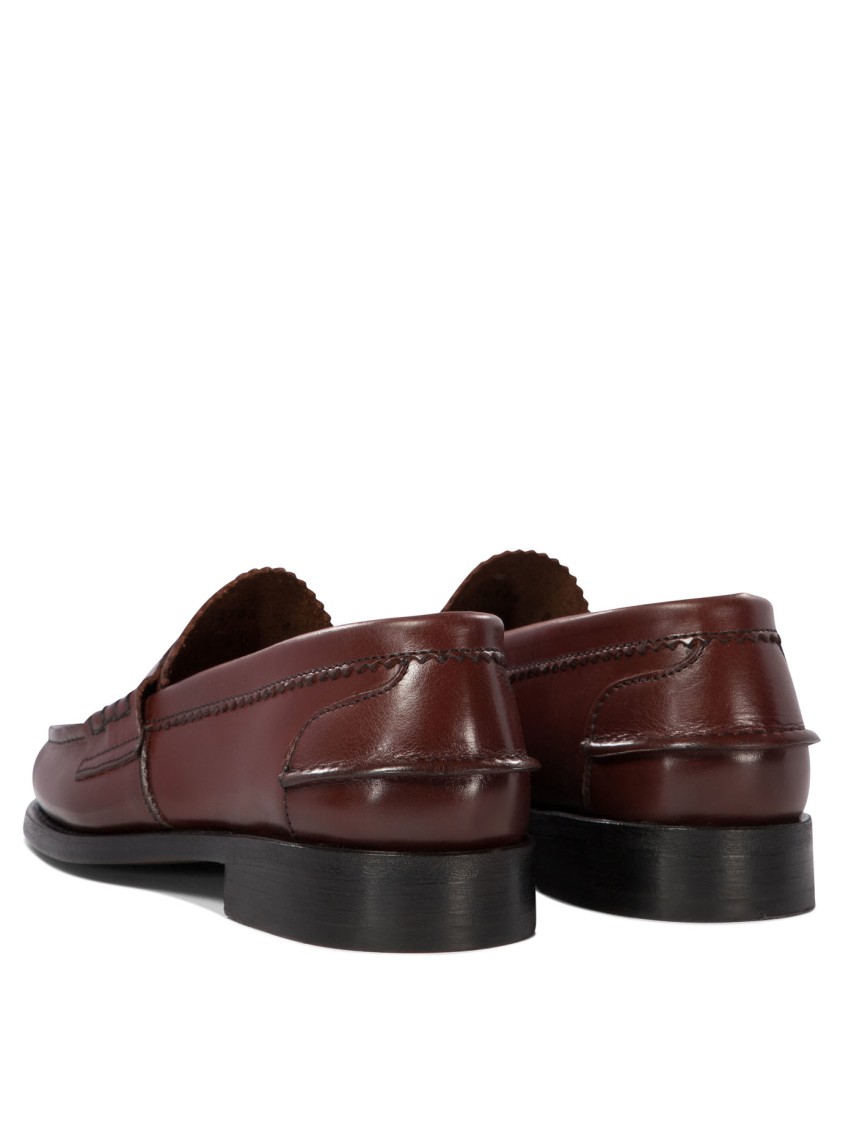 Saxone Of Scotland Arran Leather Loafers In Red