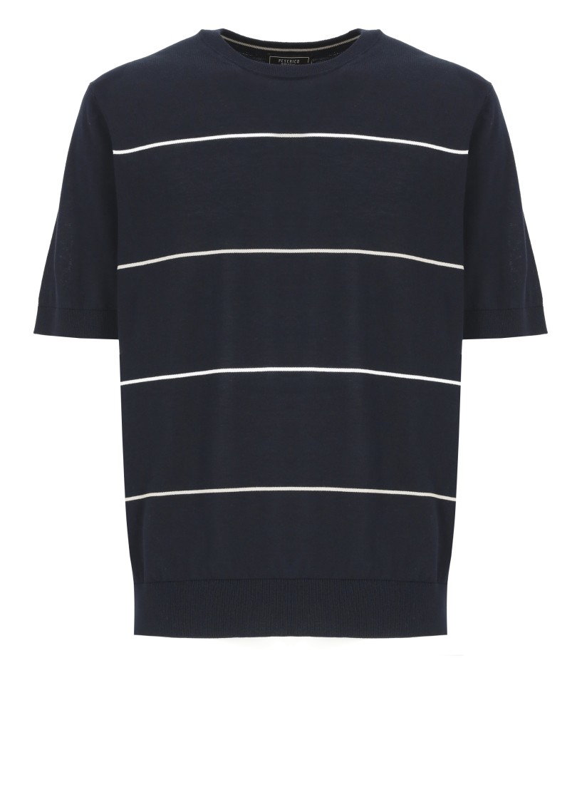 Peserico Short Sleeves Polo Shirt With Striped Pattern