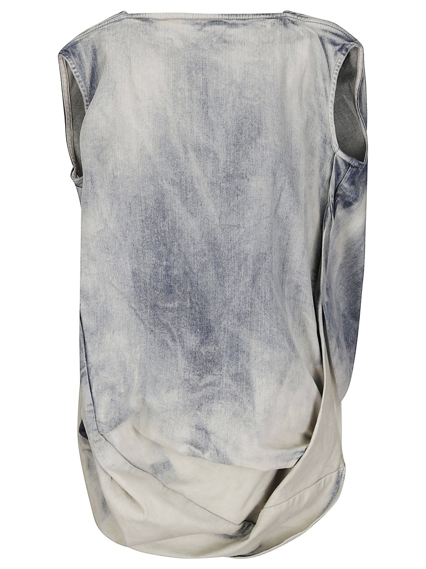Rick Owens Sleeveless Long Top In Blue