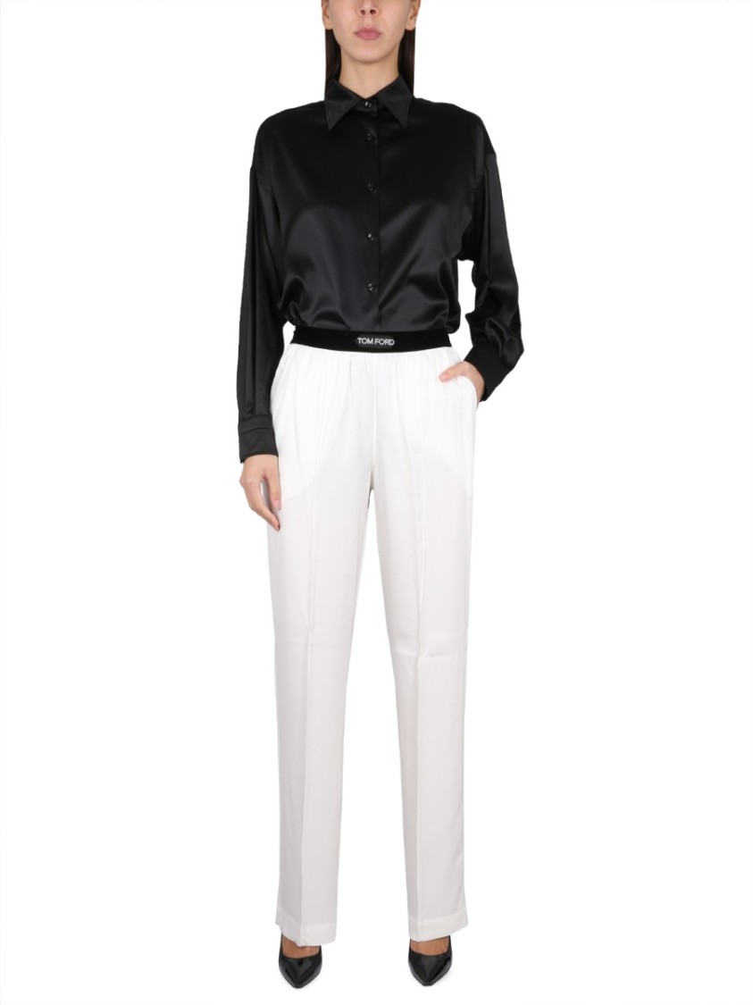 Tom Ford Stretch Silk Satin Relaxed Fit Shirt Clothing