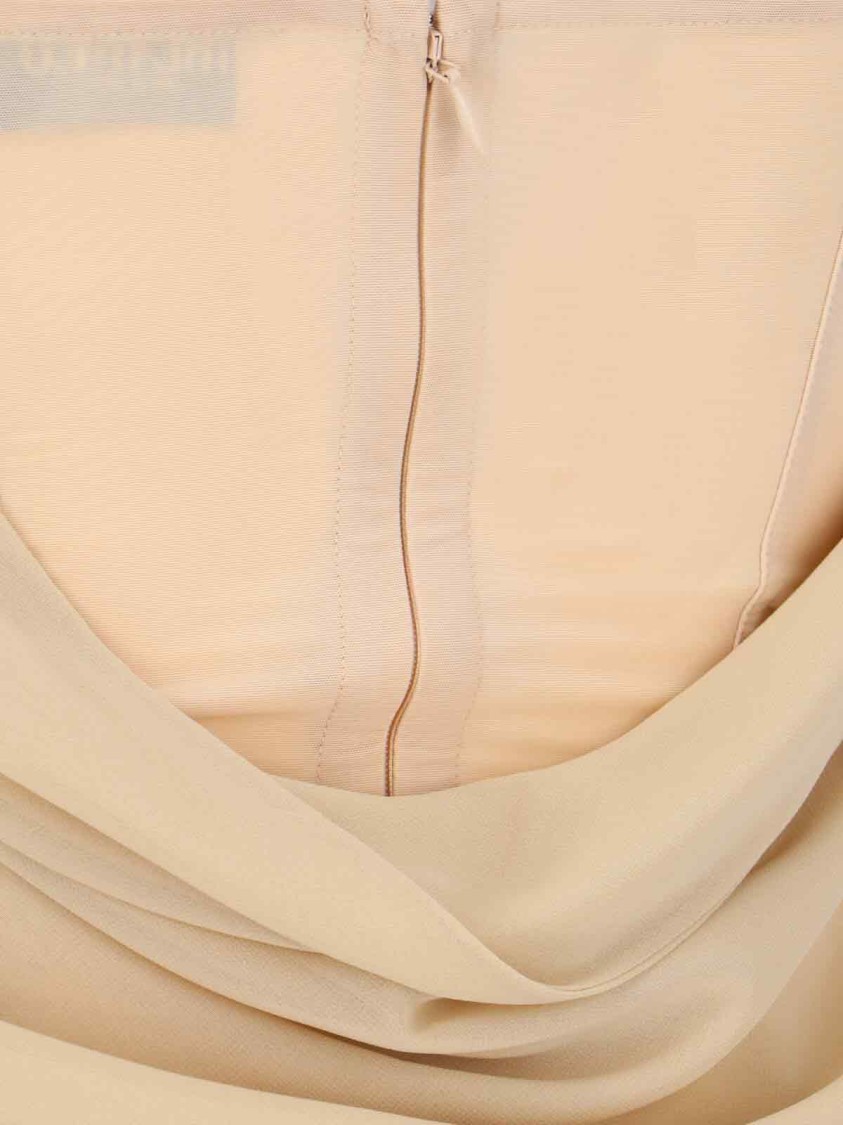 Attico Draped Cowl Neckline Spaghetti Straps In Neutrals