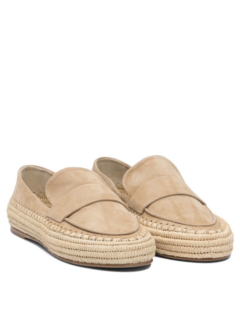 Paloma Barceló Loafers With Soft Suede Finish In Neutral