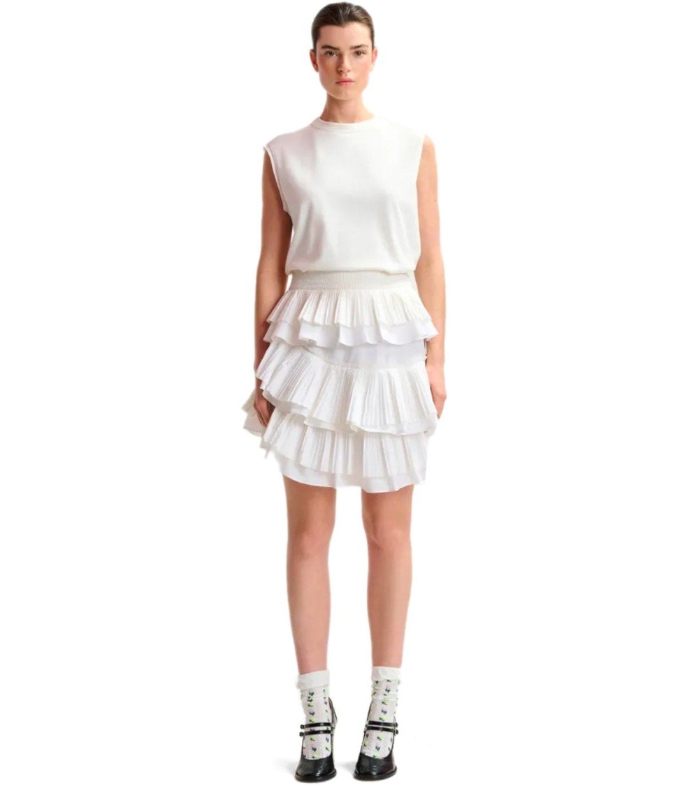 Essentiel Antwerp Hupaul White Mini Skirt In White