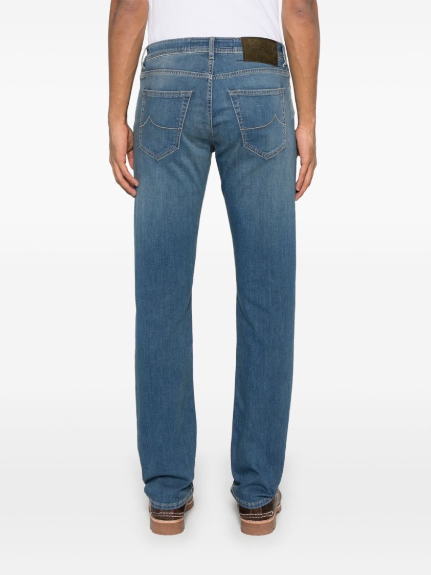 Jacob Cohen Blue Cotton Slim Men Jeans In Blue