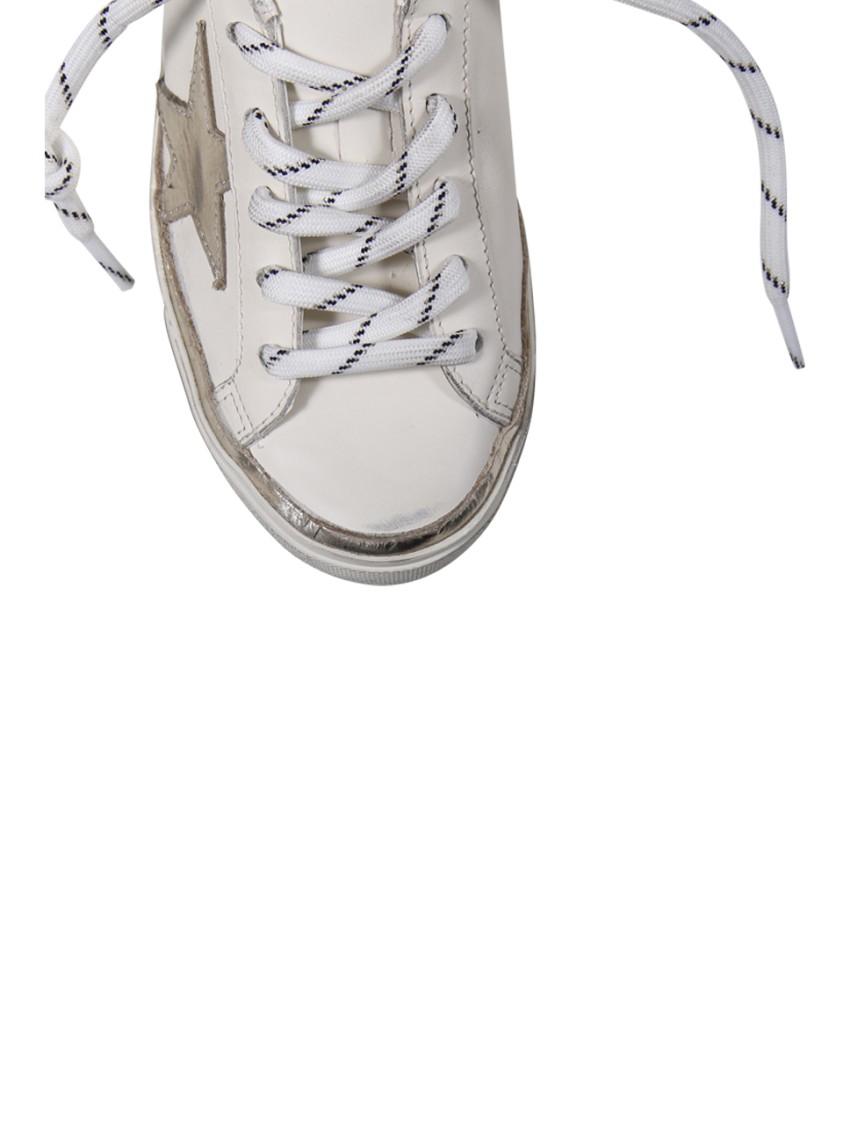 Golden Goose Super Star Leather Sneakers In White