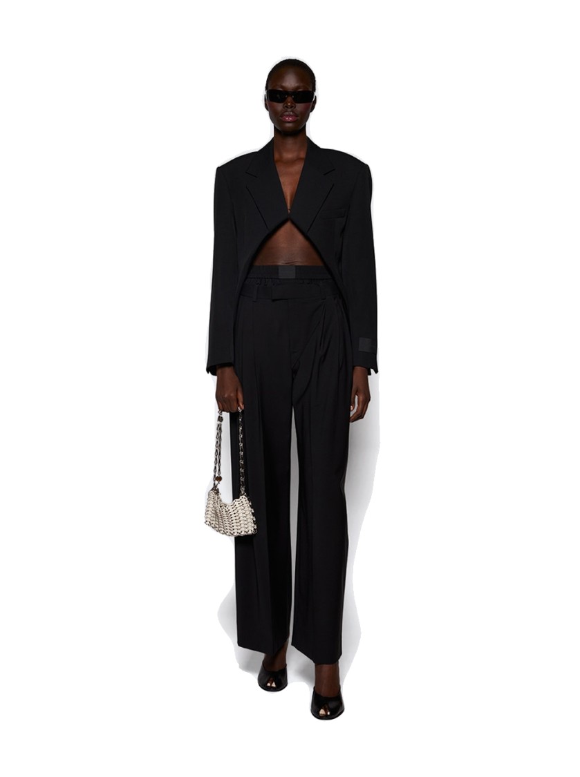 Alexander Wang Pleated Trouser With Boxer Black In Black