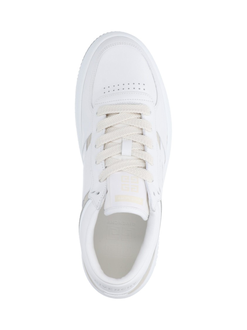 Givenchy G Move White Low Top Sneakers With Logo Detail On The Side In Leather Man In White