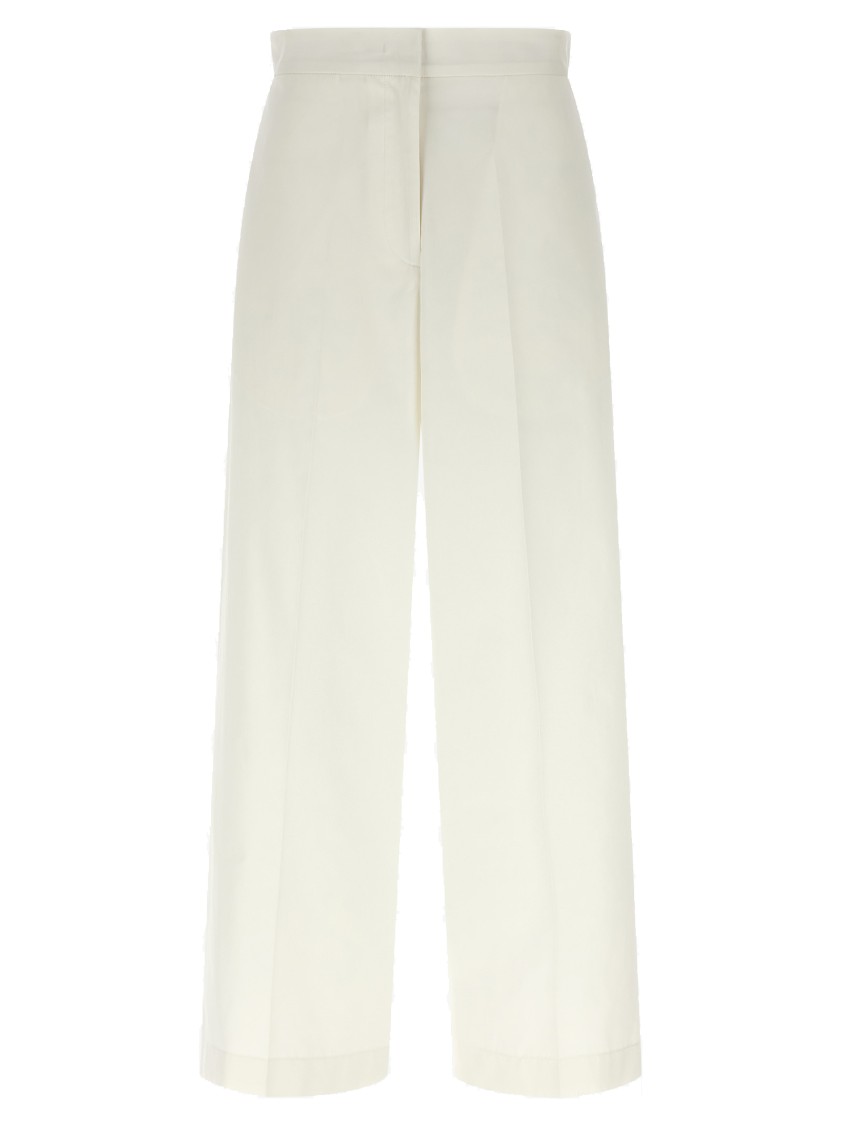 Fabiana Filippi Mid-waist White Cotton Trousers In White