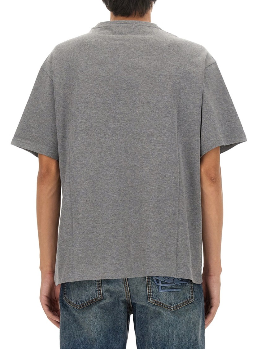 Etro T-shirt With Pegasus Embroidery In Grey | ModeSens