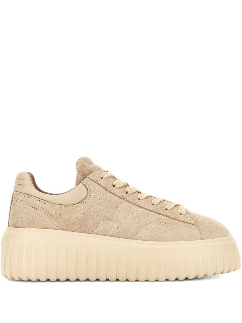 Hogan Beige Suede Sneakers With Lace-Up Front | THE LIST Hogan Beige Suede Sneakers With Lace-Up Front | THE LIST