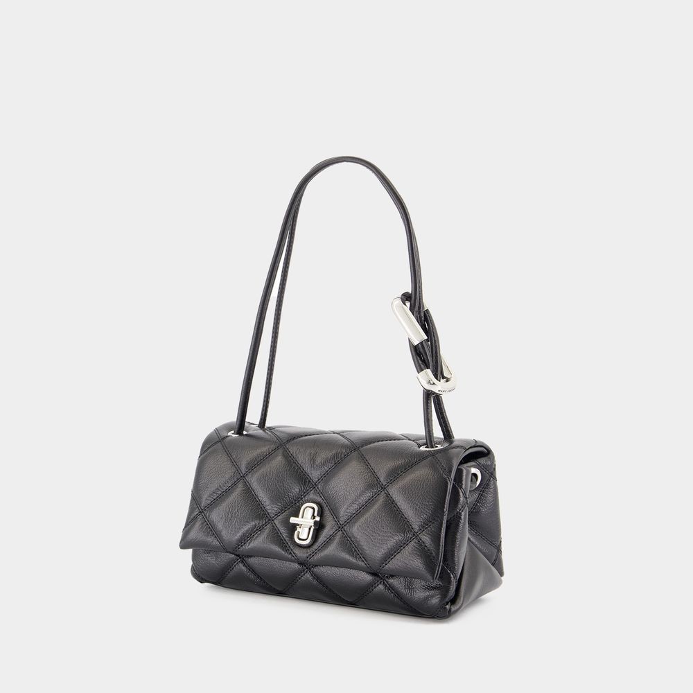 Shop Marc Jacobs The Mini Dual Chain Shoulder Bag - Leather - Black In Grey