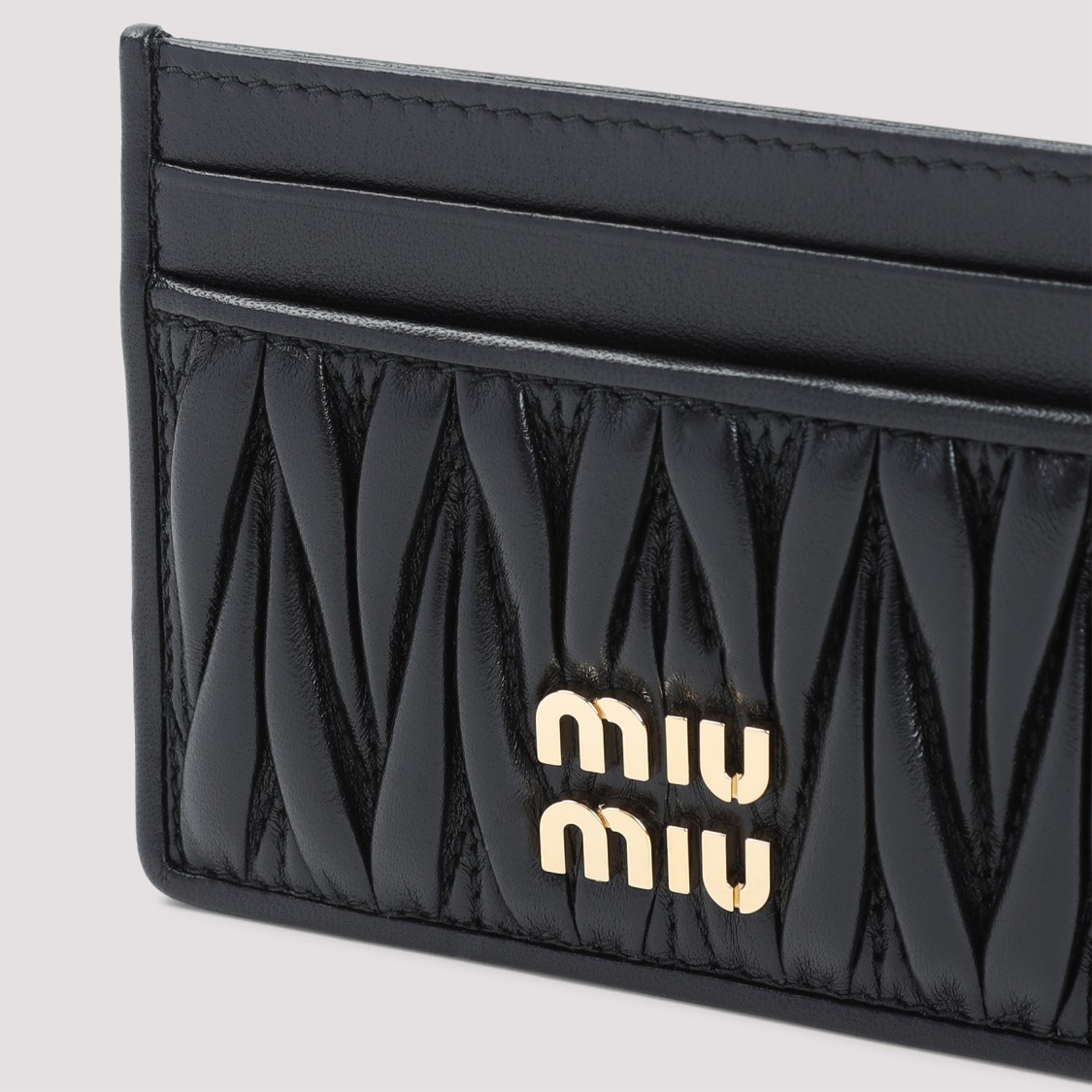Shop Miu Miu Black Lamb Leather Cardholder