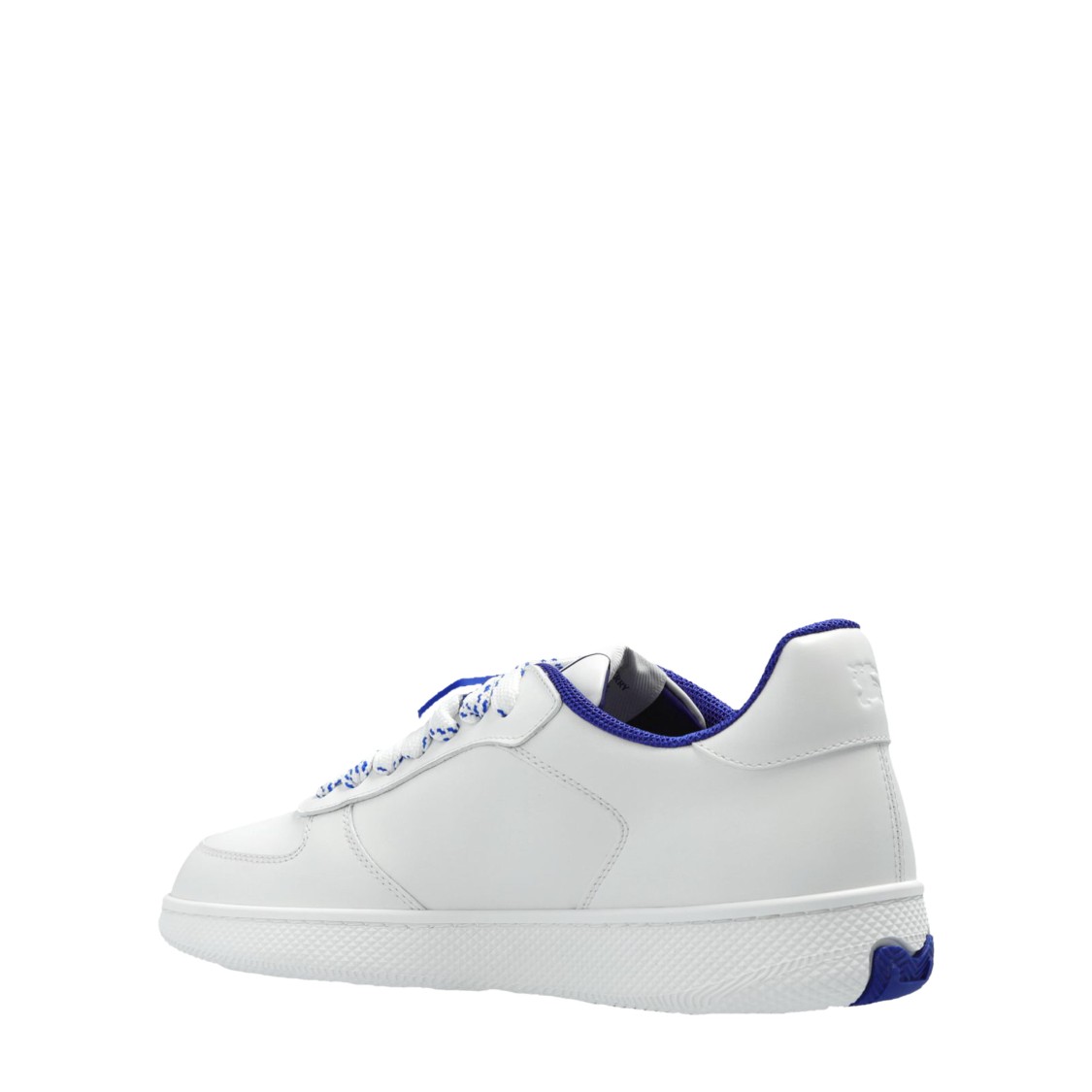 Burberry Calf Leather Sneakers With Contrasting Sole And Woven Laces In White