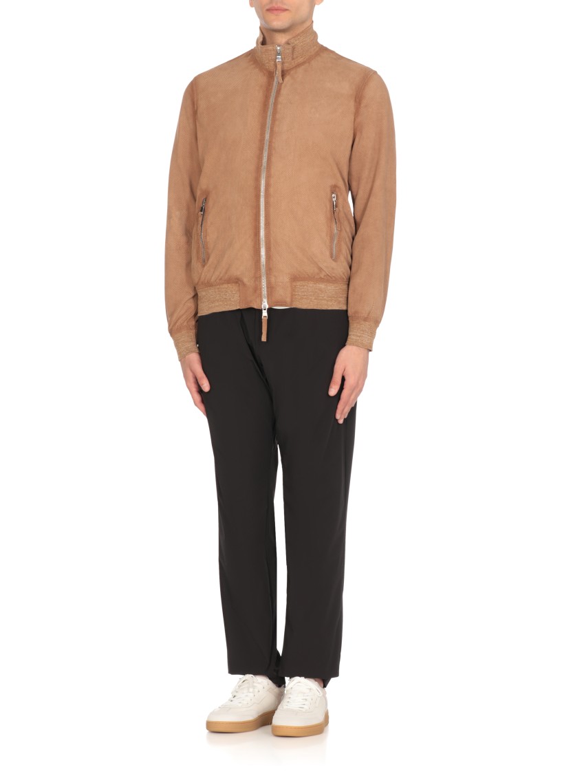 Shop The Jack Leathers Beige Quentin Perfo Leather Jacket