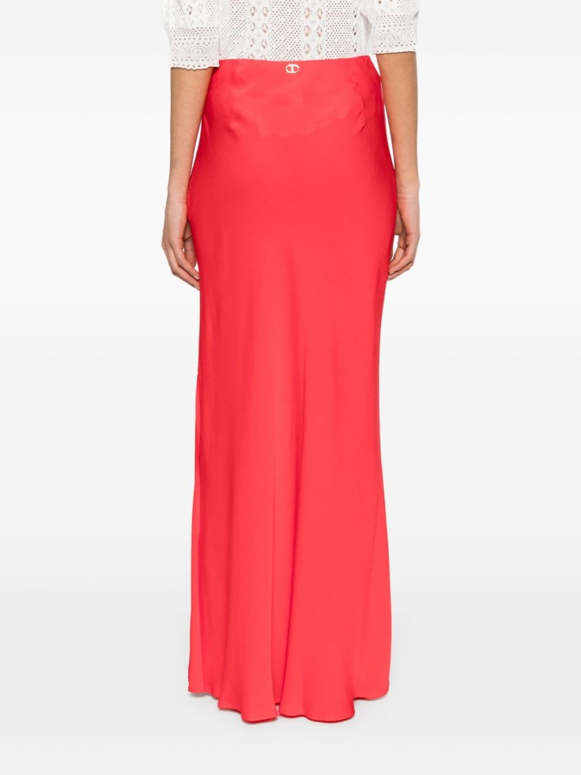 Shop Twinset Twin-set Maxi Skirt In Vivid Red Viscose