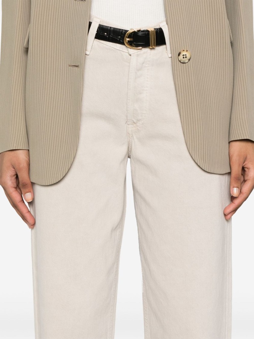 Shop Agolde High-waisted Relaxed Straight-leg Jeans With Timeless Appeal In Neutrals
