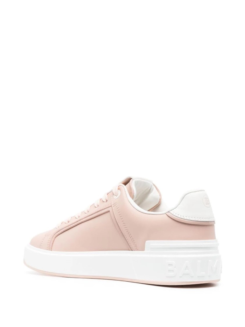 Balmain B Court-perforated Sneakers In Neutral
