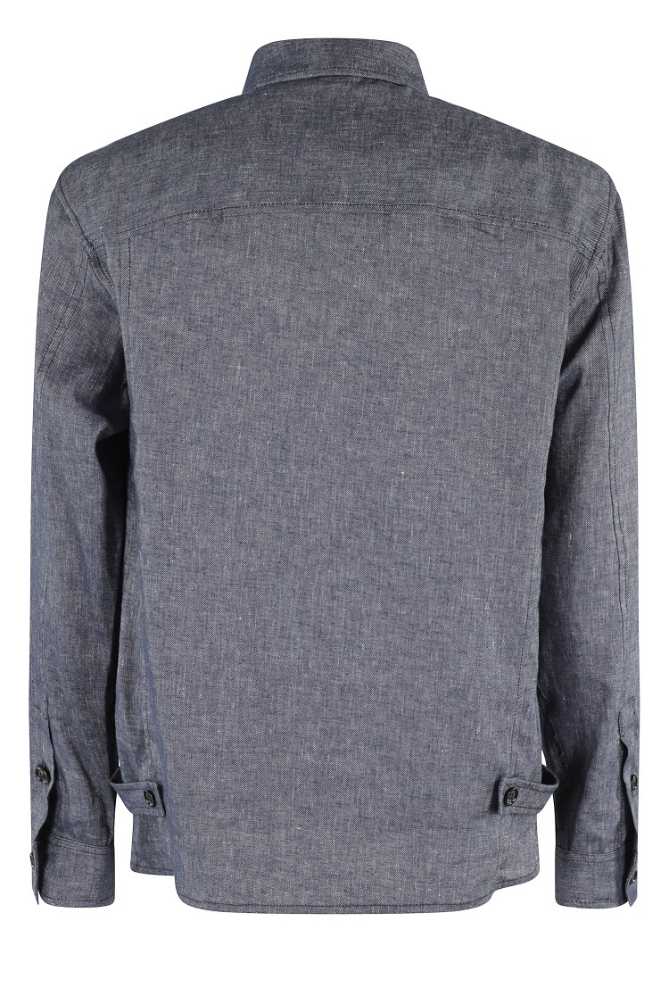 Shop Paolo Pecora Over-sized Denim Shirt In Blue