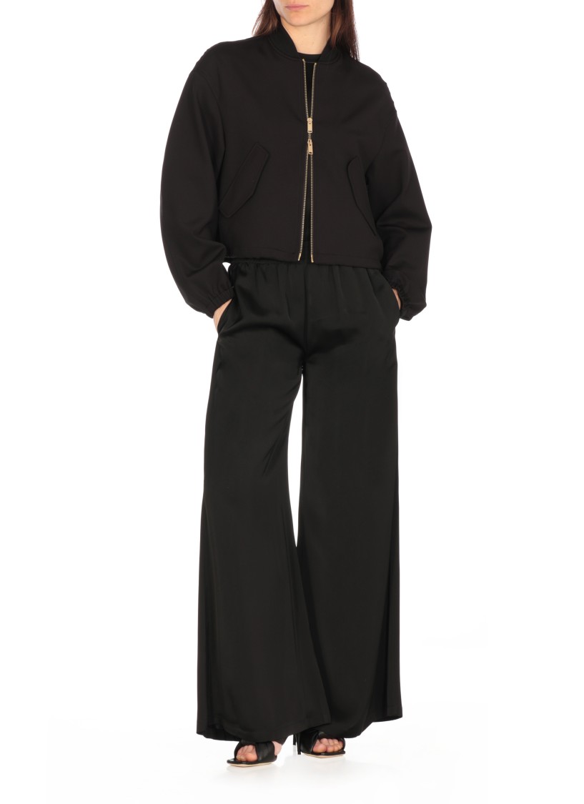 Shop Fabiana Filippi Scuba Bomber Jacket In Black