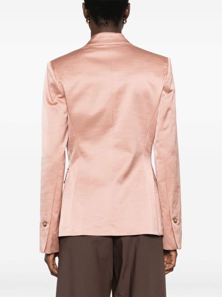 Pinko Tailored Double-breasted Jacket With Gold-tone Buttons In Pink