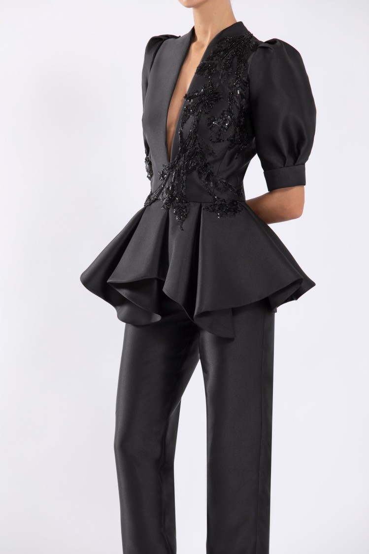 Saiid Kobeisy Mikado Straight Fit Pants With Tailored Silhouette And Side Pockets