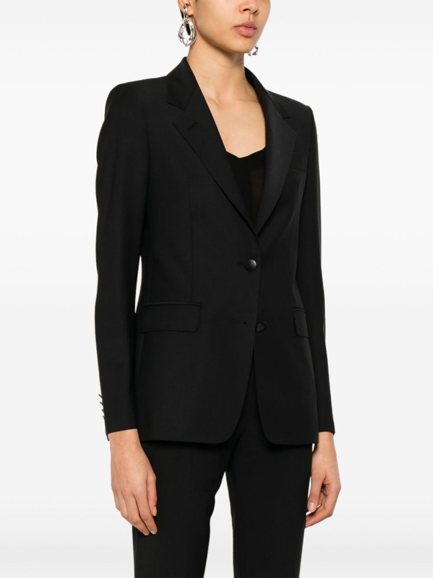 Tagliatore Tailored Black Jacket With Notched Lapel In Black