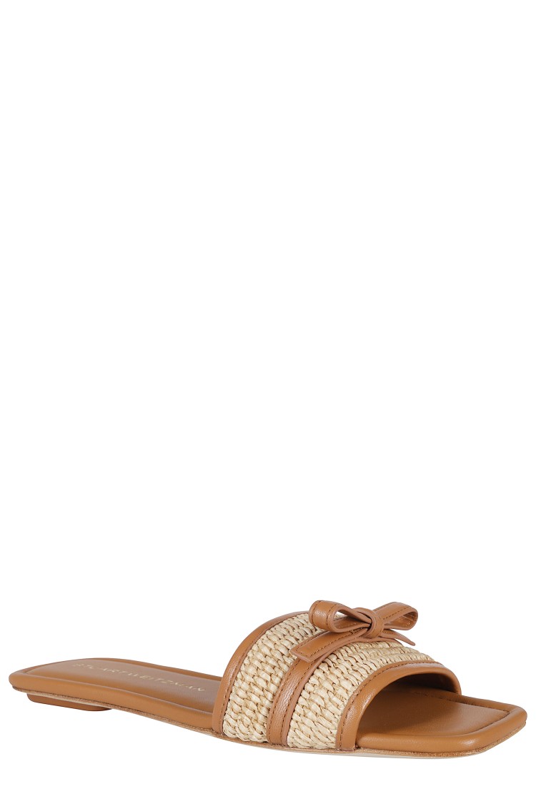 Stuart Weitzman Slide Sandals With Bow Detail