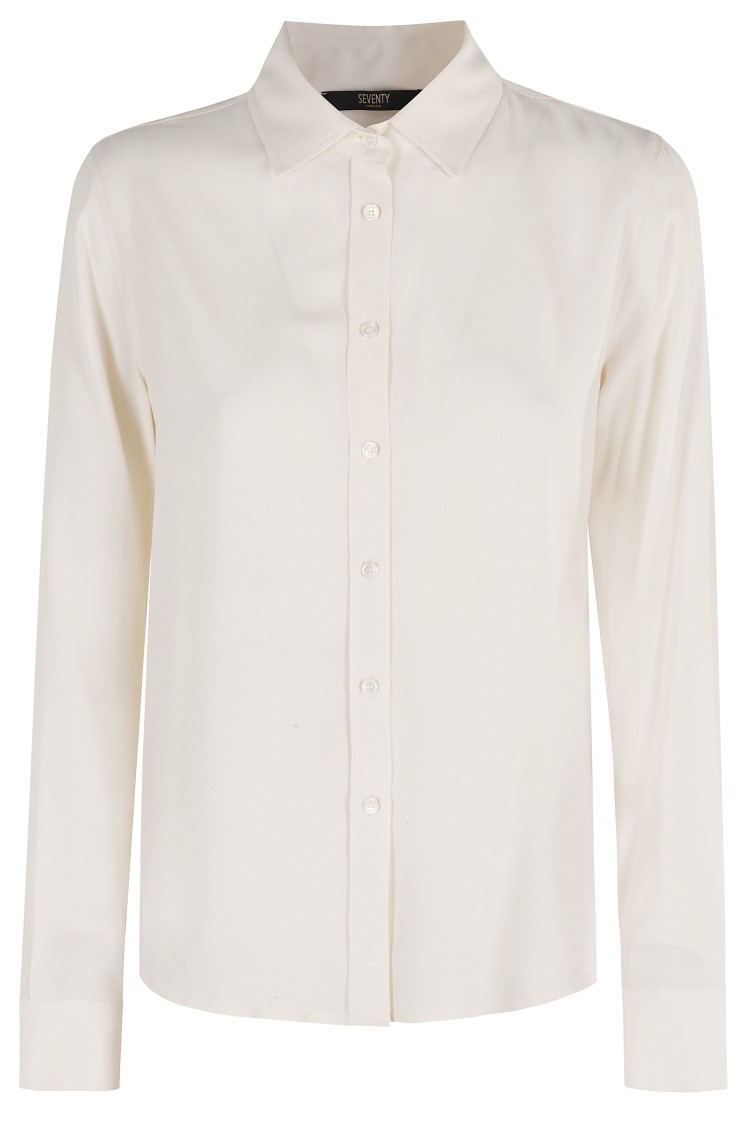 Seventy Cream Long Sleeve Shirt With Regular Collar In White