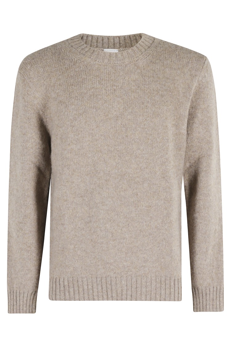 Eleventy Classic Crew Neck Long-sleeve Sweater In Neutral