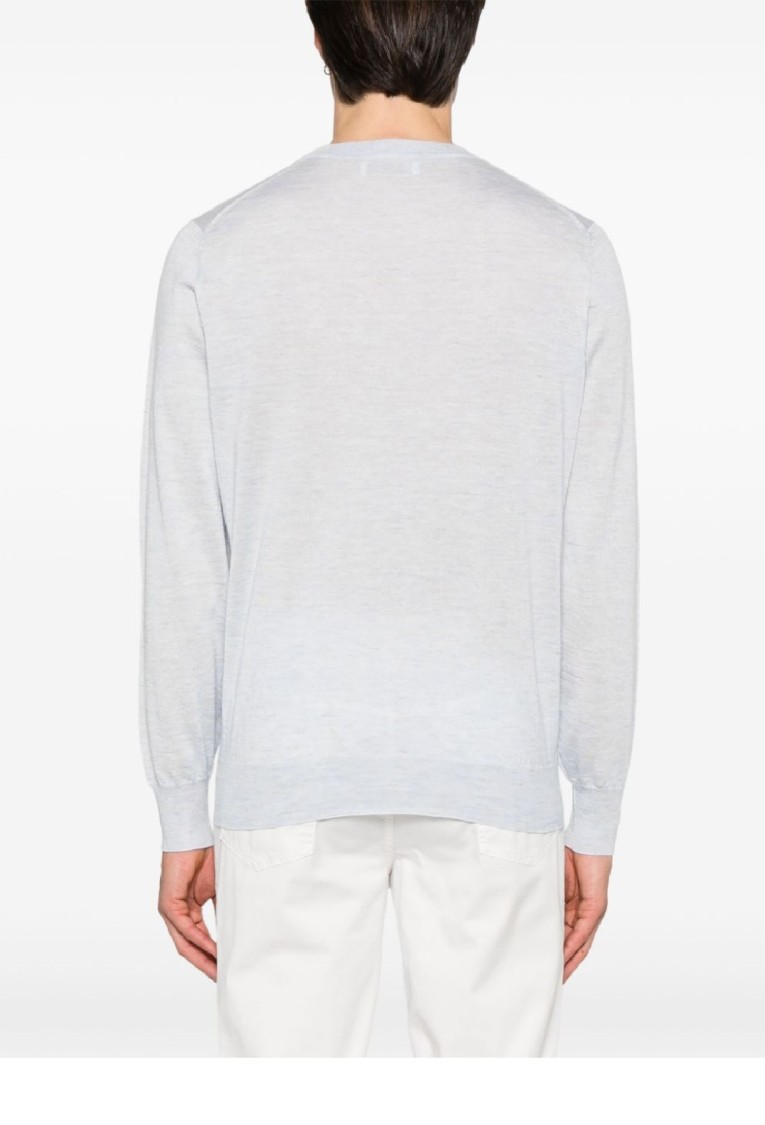 Brunello Cucinelli Lightweight Crew Neck Sweater With Soft Texture In White