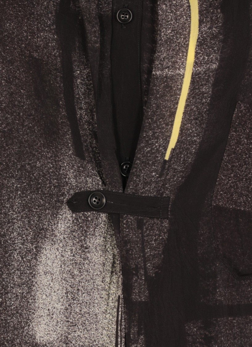 Y's Geometric Pattern Windbreaker In Grey